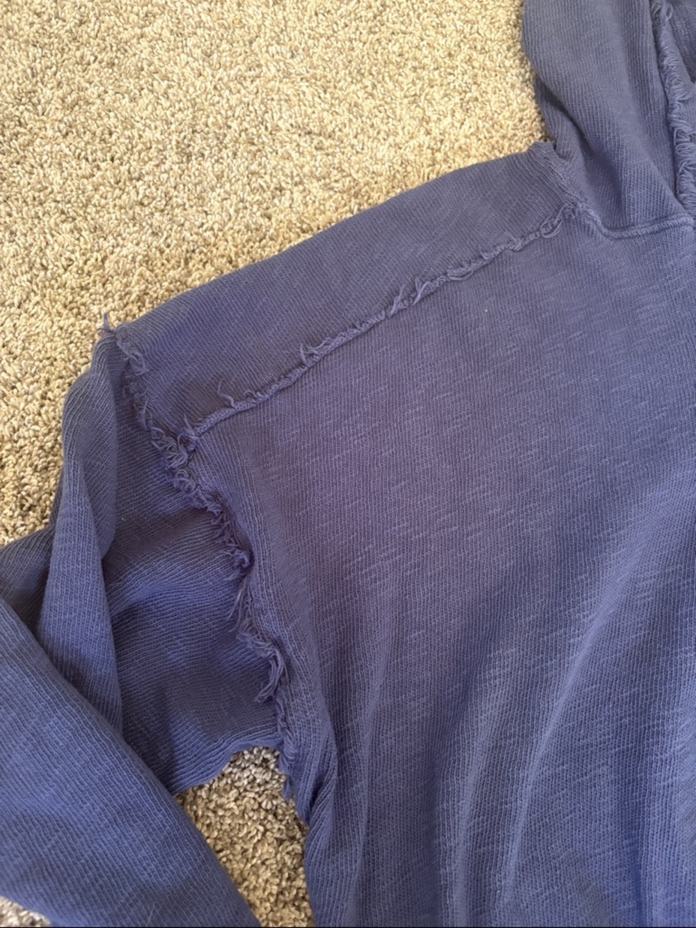 Free People - We the free - Navy Blue Hooded Pullover Sweatshirt - Picture 3 of 5